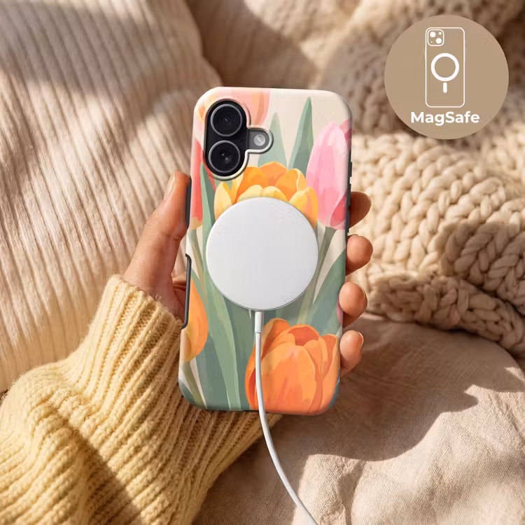 Tulpen - Abstract - Kleurrijk Toughcase MagSafe Apple iPhone 17 klein -USP_MagsafeV