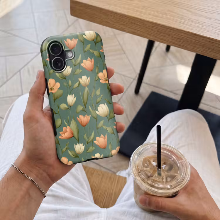 Tulpen - Botanisch - Groen Toughcase MagSafe Apple iPhone 17 klein 1017 -Sfeer1M