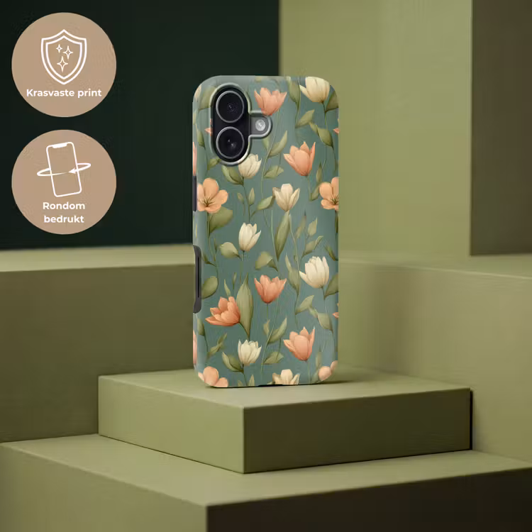Tulpen - Botanisch - Groen Toughcase MagSafe Apple iPhone 17 klein 1017 -USP_PrintM_NL