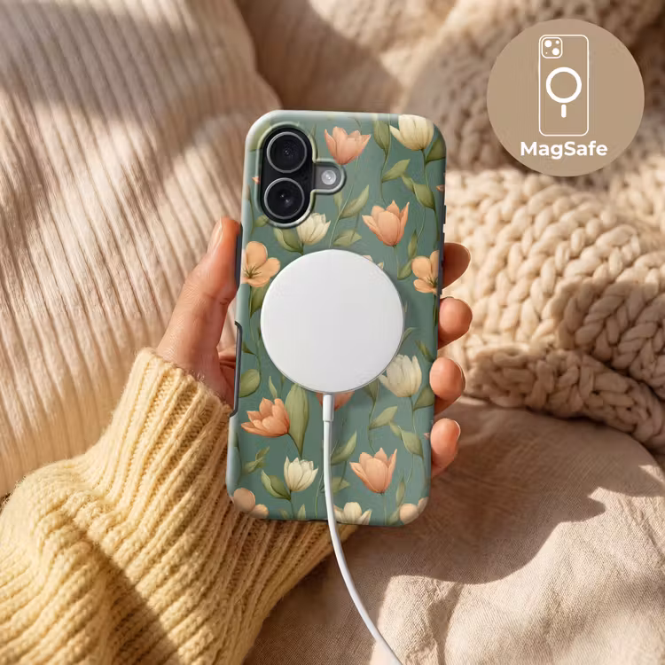 Tulpen - Botanisch - Groen Toughcase MagSafe Apple iPhone 17 klein 1017 -USP_MagsafeV