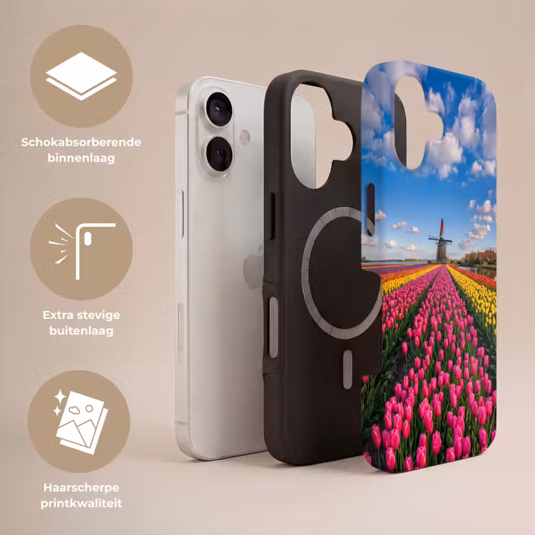 Tulpen - Holland - Molen - Kleurrijk Toughcase MagSafe Apple iPhone 17 klein -USP_Lagen_NL