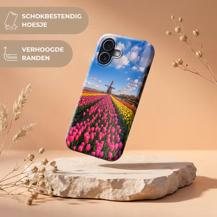 Tulpen - Holland - Molen - Kleurrijk Toughcase MagSafe Apple iPhone 17 klein -USP_RandenV_NL