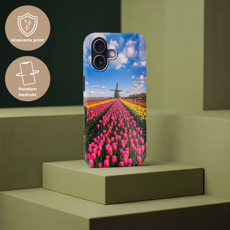 Tulpen - Holland - Molen - Kleurrijk Toughcase MagSafe Apple iPhone 17 klein -USP_PrintM_NL