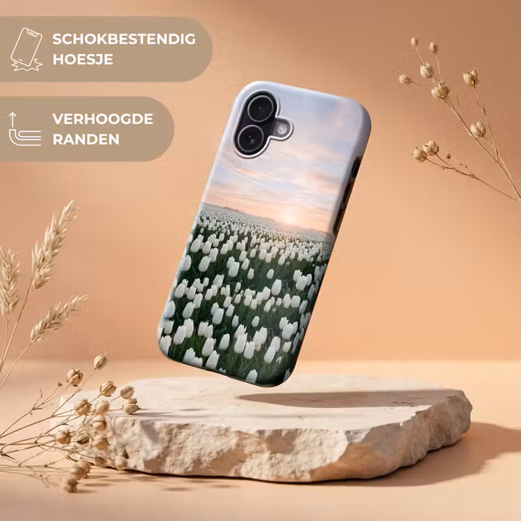Tulpen - Landschap - Wit Toughcase MagSafe Apple iPhone 17 klein -USP_RandenV_NL