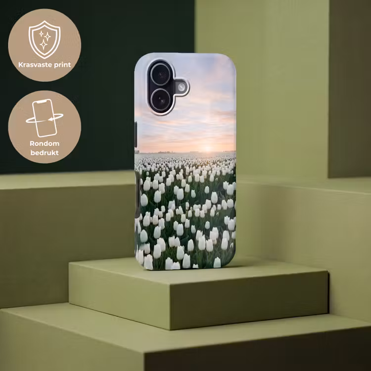 Tulpen - Landschap - Wit Toughcase MagSafe Apple iPhone 17 klein -USP_PrintM_NL
