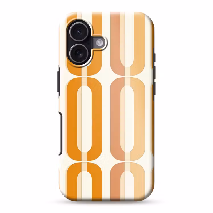 U-vorm - Retro - Oranje Toughcase MagSafe Apple iPhone 17 klein 1017 -3d