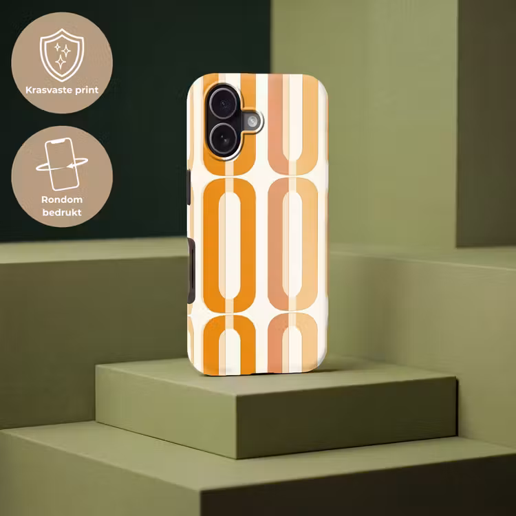 U-vorm - Retro - Oranje Toughcase MagSafe Apple iPhone 17 klein 1017 -USP_PrintM_NL