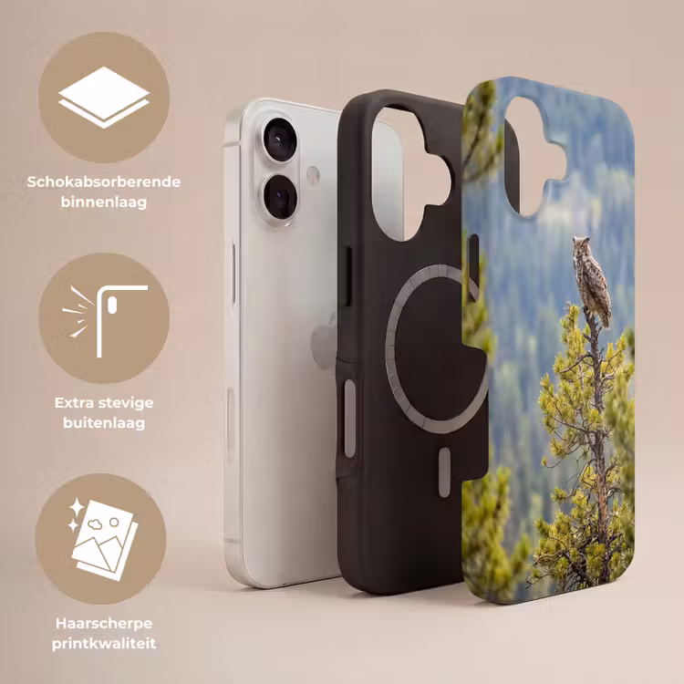 Uil - Oehoe - Bomen - Natuur Toughcase MagSafe Apple iPhone 17 klein -USP_Lagen_NL