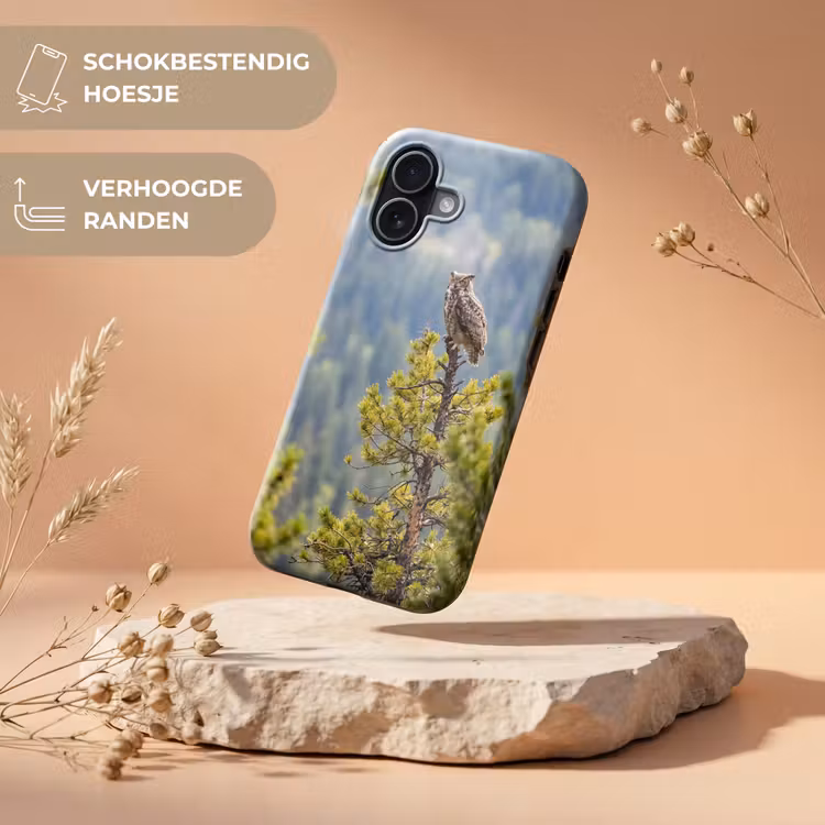 Uil - Oehoe - Bomen - Natuur Toughcase MagSafe Apple iPhone 17 klein -USP_RandenV_NL