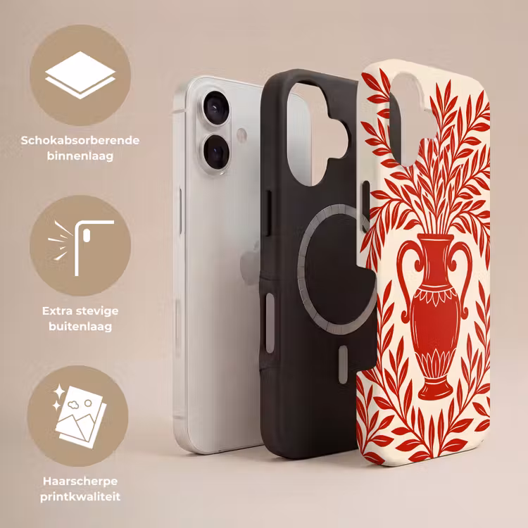 Vaas - Planten - Decoratie - Abstract - Rood Toughcase MagSafe Apple iPhone 17 klein -USP_Lagen_NL