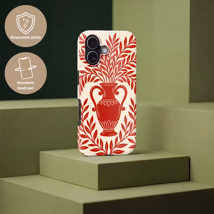 Vaas - Planten - Decoratie - Abstract - Rood Toughcase MagSafe Apple iPhone 17 klein -USP_PrintM_NL