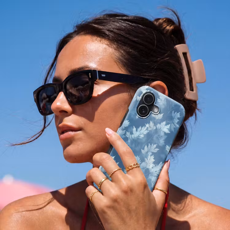 Varen - Botanisch - Patroon - Grijsblauw Toughcase MagSafe Apple iPhone 17 klein 1017 -Sfeer2V
