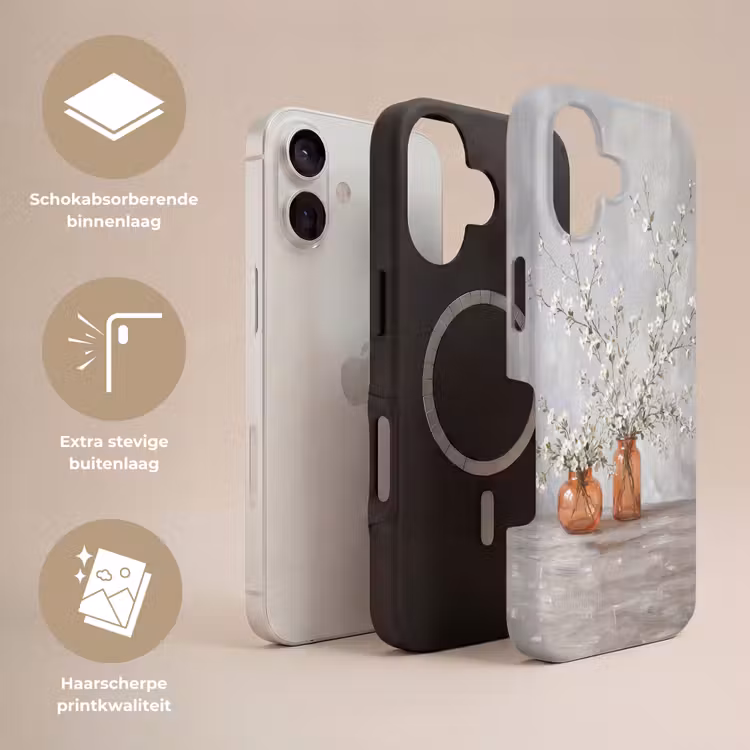 Vazen - Bloemen - Oranje Toughcase MagSafe Apple iPhone 17 klein -USP_Lagen_NL