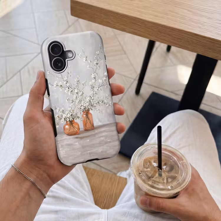 Vazen - Bloemen - Oranje Toughcase MagSafe Apple iPhone 17 klein -Sfeer1M