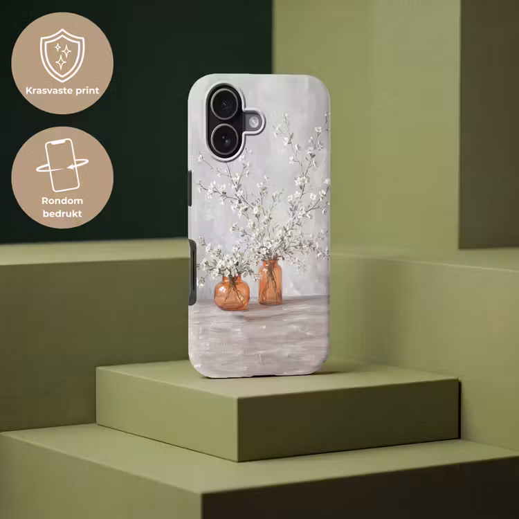 Vazen - Bloemen - Oranje Toughcase MagSafe Apple iPhone 17 klein -USP_PrintM_NL