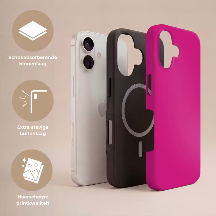 Velvet - Magenta - Roze Toughcase MagSafe Apple iPhone 17 klein 1017 -USP_Lagen_NL