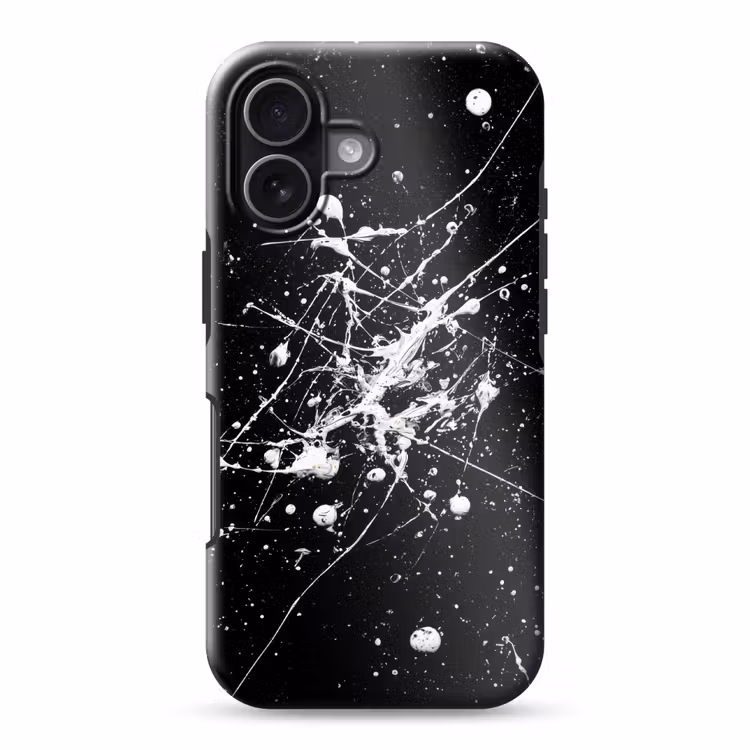 Verfspatten - Wit - Abstract - Explosie Toughcase MagSafe Apple iPhone 17 klein -3d