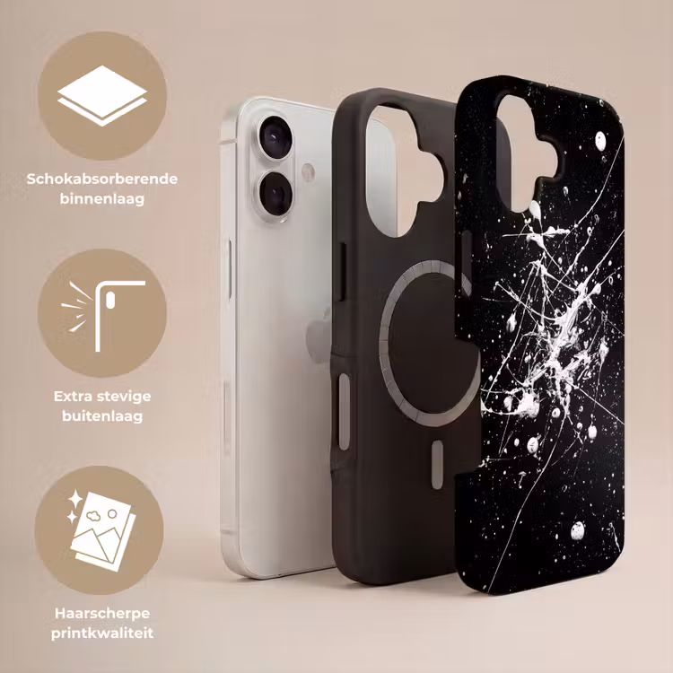Verfspatten - Wit - Abstract - Explosie Toughcase MagSafe Apple iPhone 17 klein -USP_Lagen_NL