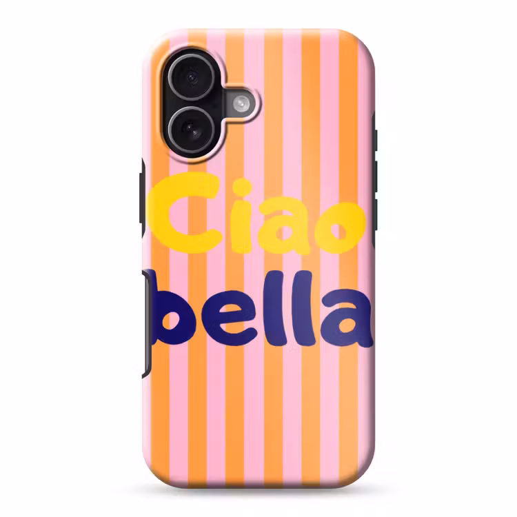 Verticaal - Strepen - Oranje - Ciao bella Toughcase MagSafe Apple iPhone 17 klein -3d