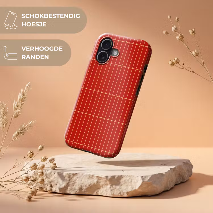 Verticaal - Wandtegel - Helderrood Toughcase MagSafe Apple iPhone 17 klein 1017 -USP_RandenV_NL