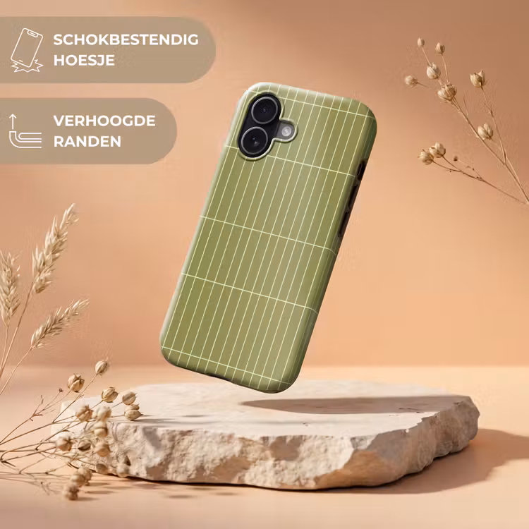 Verticaal - Wandtegel - Olijfgroen Toughcase MagSafe Apple iPhone 17 klein 1017 -USP_RandenV_NL