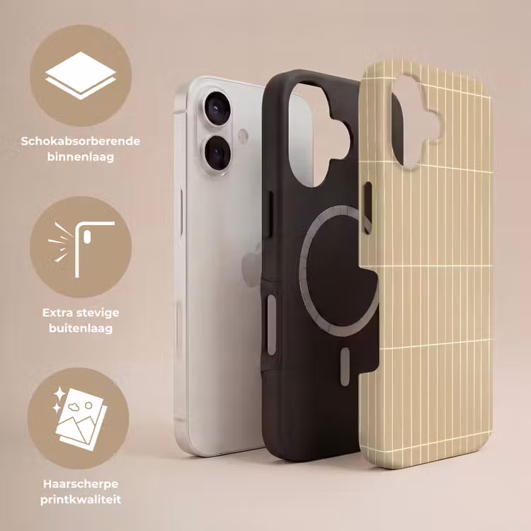 Verticaal - Wandtegel - Zand - Beige Toughcase MagSafe Apple iPhone 17 klein 1017 -USP_Lagen_NL