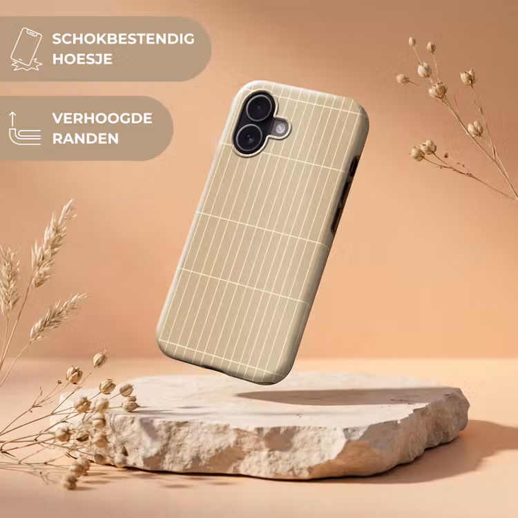 Verticaal - Wandtegel - Zand - Beige Toughcase MagSafe Apple iPhone 17 klein 1017 -USP_RandenV_NL