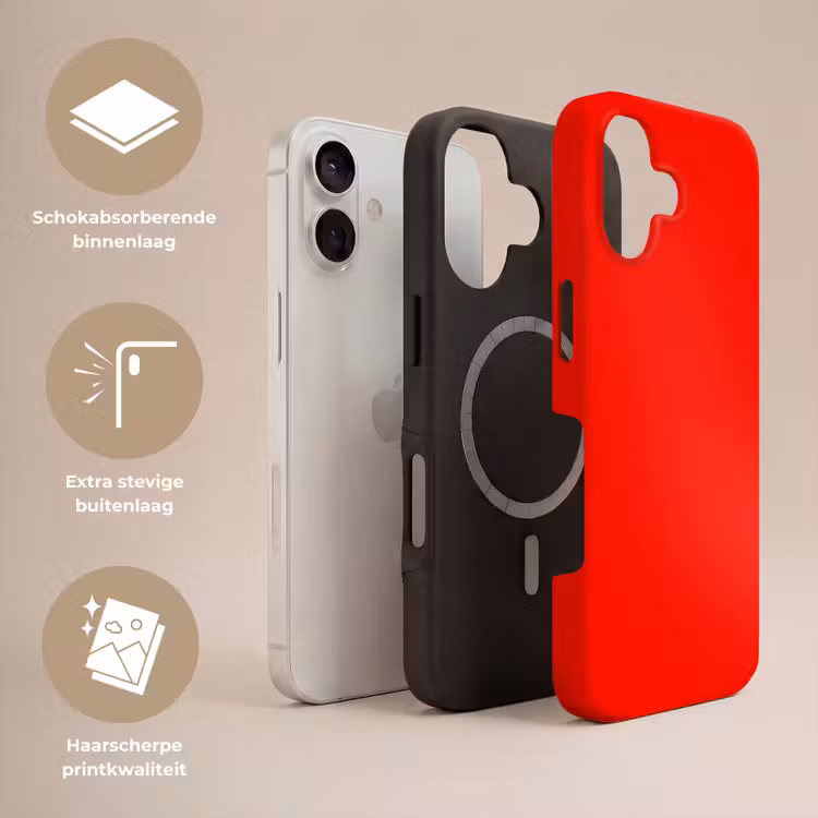 Vibrant - Vermilion - Rood Toughcase MagSafe Apple iPhone 17 klein 1017 -USP_Lagen_NL