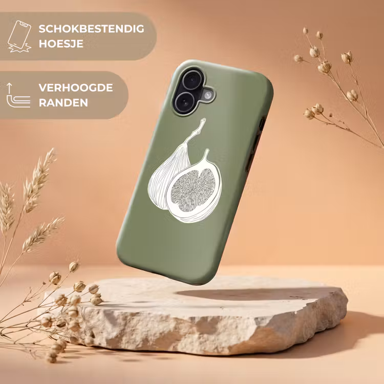Vijgen - Minimalistisch - Getekend - Mosgroen Toughcase MagSafe Apple iPhone 17 klein -USP_RandenV_NL
