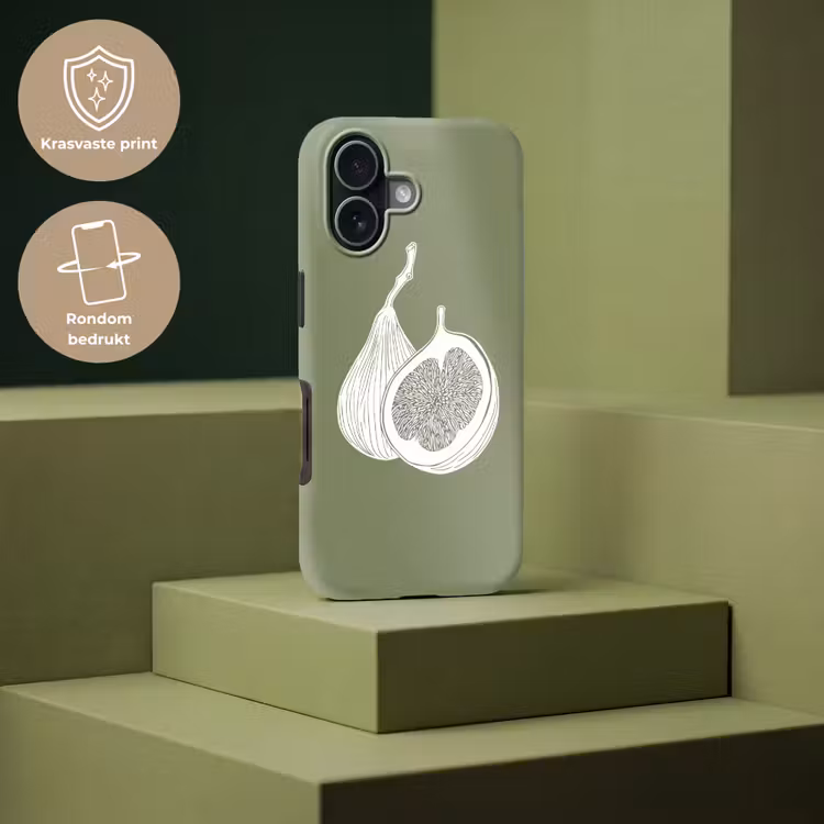 Vijgen - Minimalistisch - Getekend - Mosgroen Toughcase MagSafe Apple iPhone 17 klein -USP_PrintM_NL