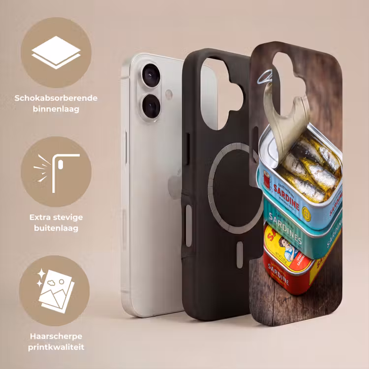 Telefoonhoesje Toughcase - Vis - Blikjes - Keuken - Vis - Blikjes - Keuken Toughcase MagSafe Apple iPhone 17 klein