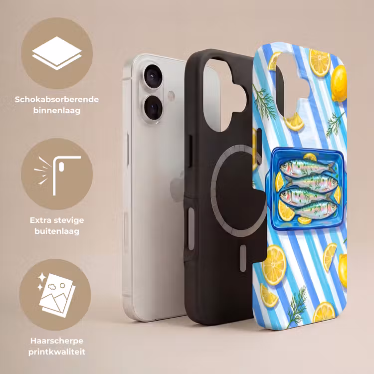 Vis - Citroen - Kruiden - Eten - Blauw Toughcase MagSafe Apple iPhone 17 klein -USP_Lagen_NL