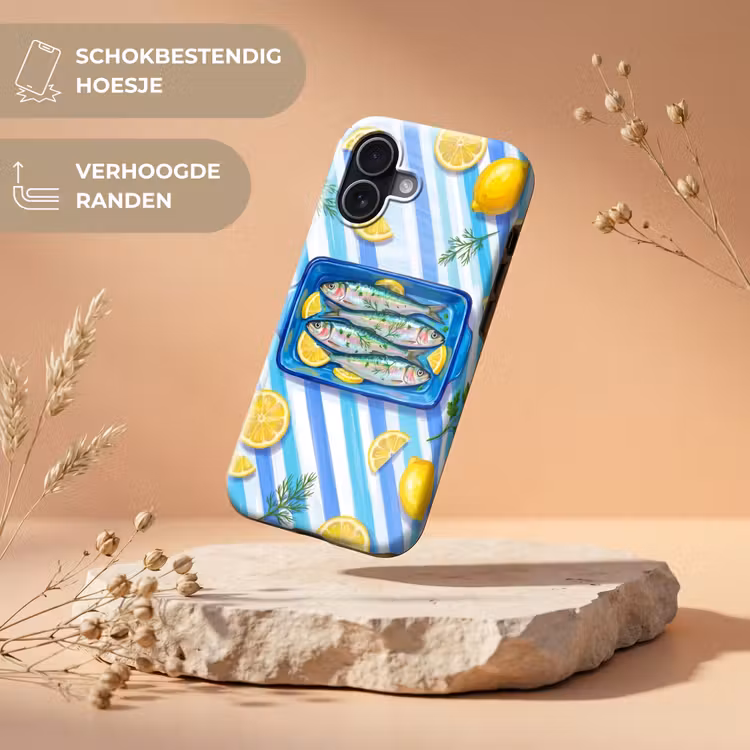 Vis - Citroen - Kruiden - Eten - Blauw Toughcase MagSafe Apple iPhone 17 klein -USP_RandenV_NL