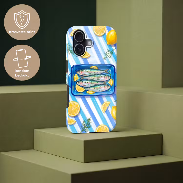 Vis - Citroen - Kruiden - Eten - Blauw Toughcase MagSafe Apple iPhone 17 klein -USP_PrintM_NL