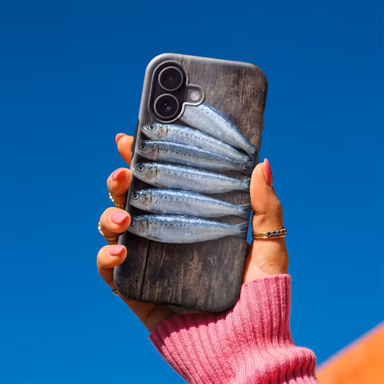 Telefoonhoesje Toughcase - Vis - Hout - Eten - Vis - Hout - Eten Toughcase MagSafe Apple iPhone 17 klein