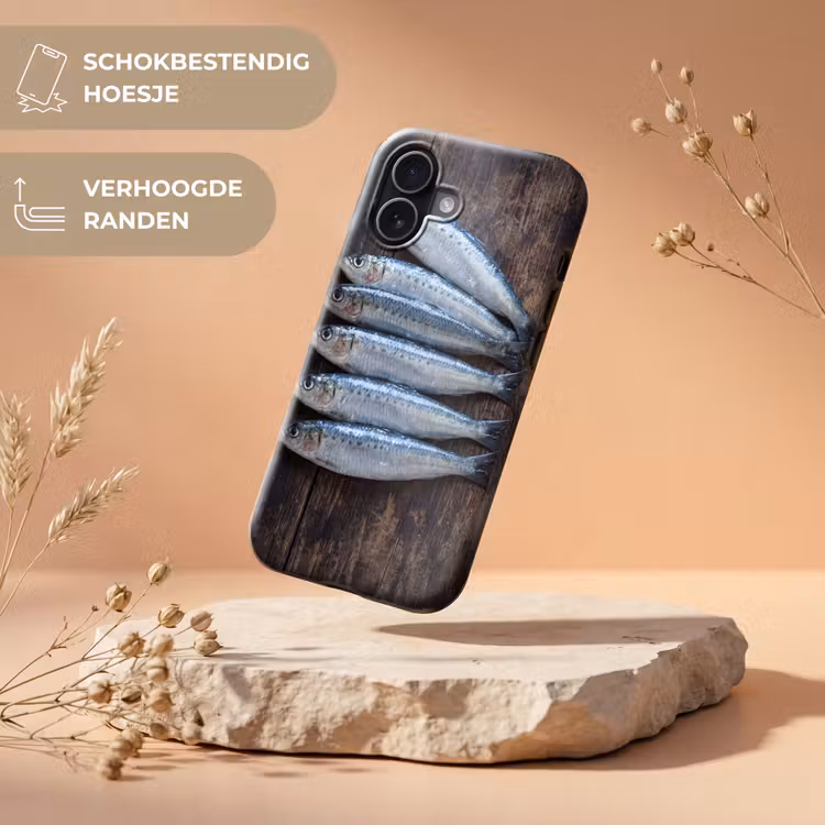 Telefoonhoesje Toughcase - Vis - Hout - Eten - Vis - Hout - Eten Toughcase MagSafe Apple iPhone 17 klein