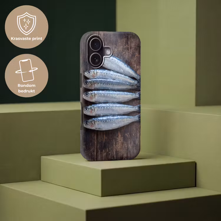 Telefoonhoesje Toughcase - Vis - Hout - Eten - Vis - Hout - Eten Toughcase MagSafe Apple iPhone 17 klein