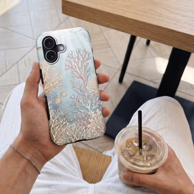 Vis - Koraal - Oceaan - Illustratie - Onderwater Toughcase MagSafe Apple iPhone 17 klein -Sfeer1M