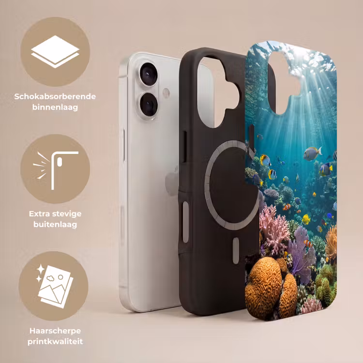 Vis - Koraal - Oceaan - Natuur - Kleurrijk Toughcase MagSafe Apple iPhone 17 klein -USP_Lagen_NL