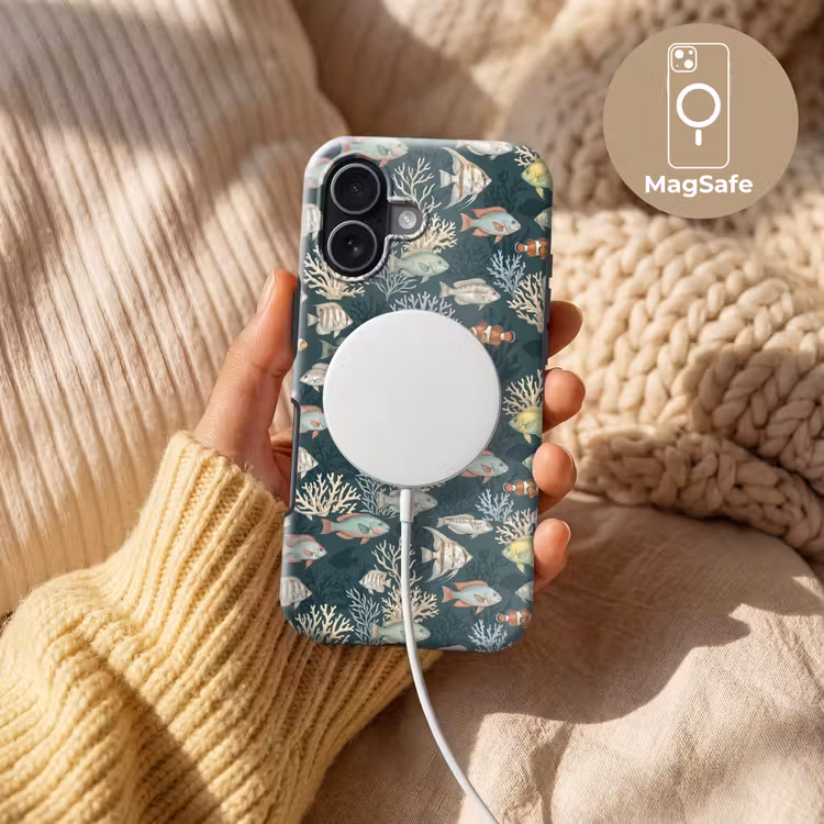 Vis - Koraal - Onderwater - Illustratie Toughcase MagSafe Apple iPhone 17 klein -USP_MagsafeV