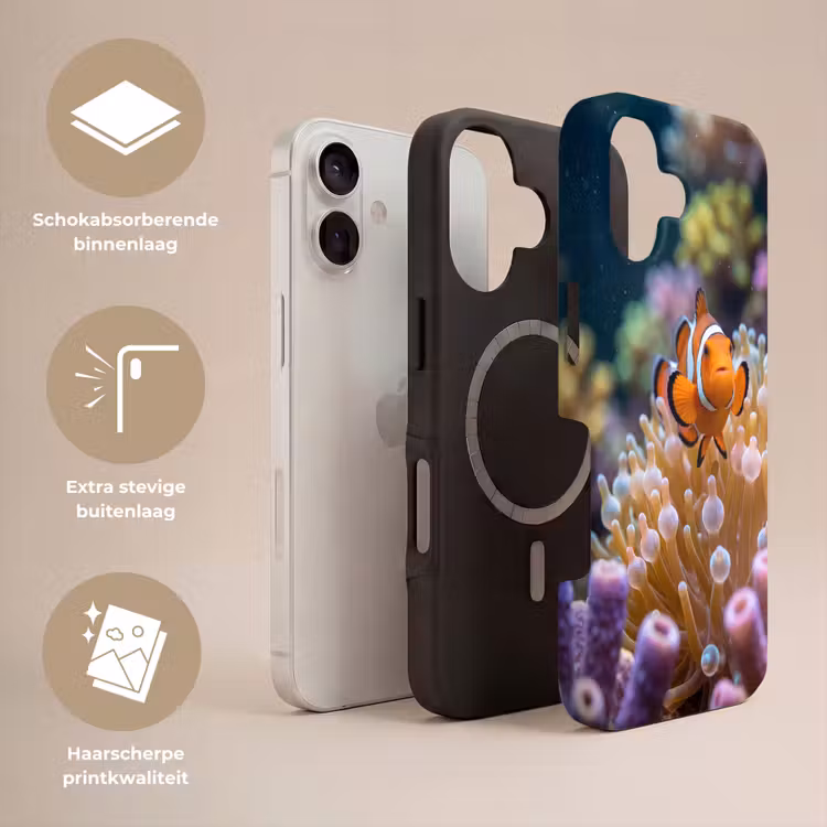 Vis - Koraal - Onderwater - Oranje - Dieren Toughcase MagSafe Apple iPhone 17 klein -USP_Lagen_NL