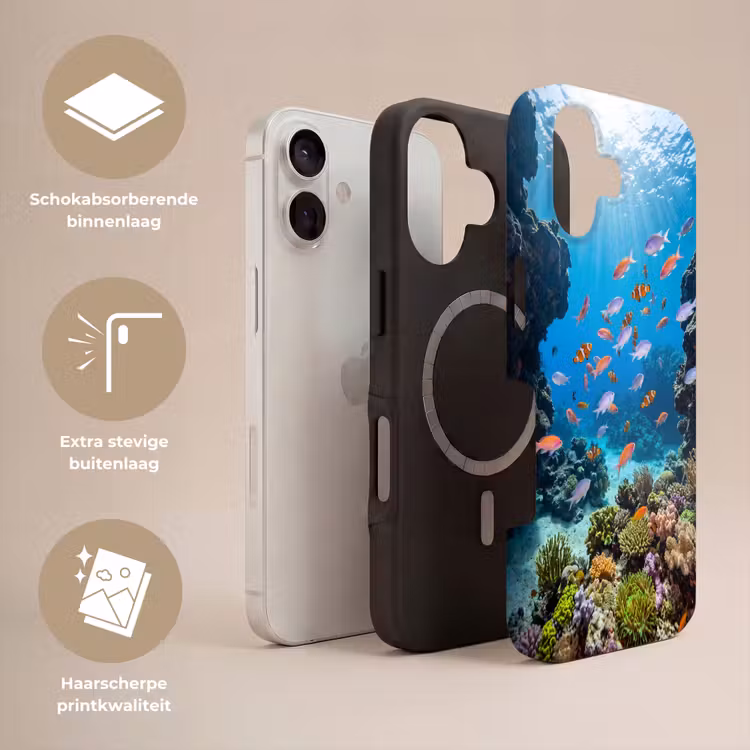 Vis - Koraalrif - Onderwater - Levendig - Blauw Toughcase MagSafe Apple iPhone 17 klein -USP_Lagen_NL