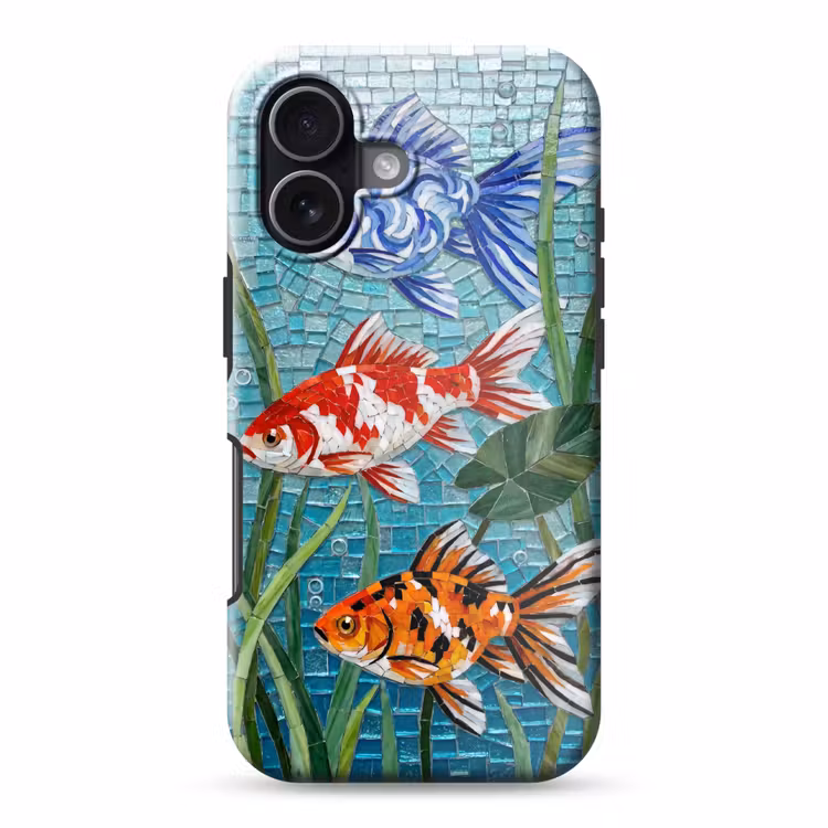Vis - Mozaïek - Onderwater - Kleurrijk - Dieren Toughcase MagSafe Apple iPhone 17 klein -3d