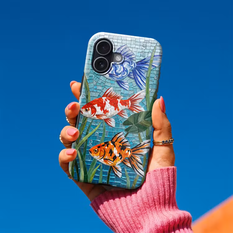 Vis - Mozaïek - Onderwater - Kleurrijk - Dieren Toughcase MagSafe Apple iPhone 17 klein -Sfeer1V