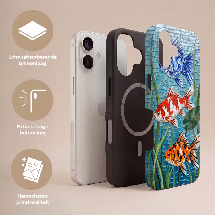 Vis - Mozaïek - Onderwater - Kleurrijk - Dieren Toughcase MagSafe Apple iPhone 17 klein -USP_Lagen_NL