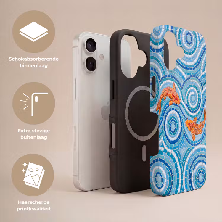 Vis - Mozaïek - Water - Decoratief - Blauw Toughcase MagSafe Apple iPhone 17 klein -USP_Lagen_NL