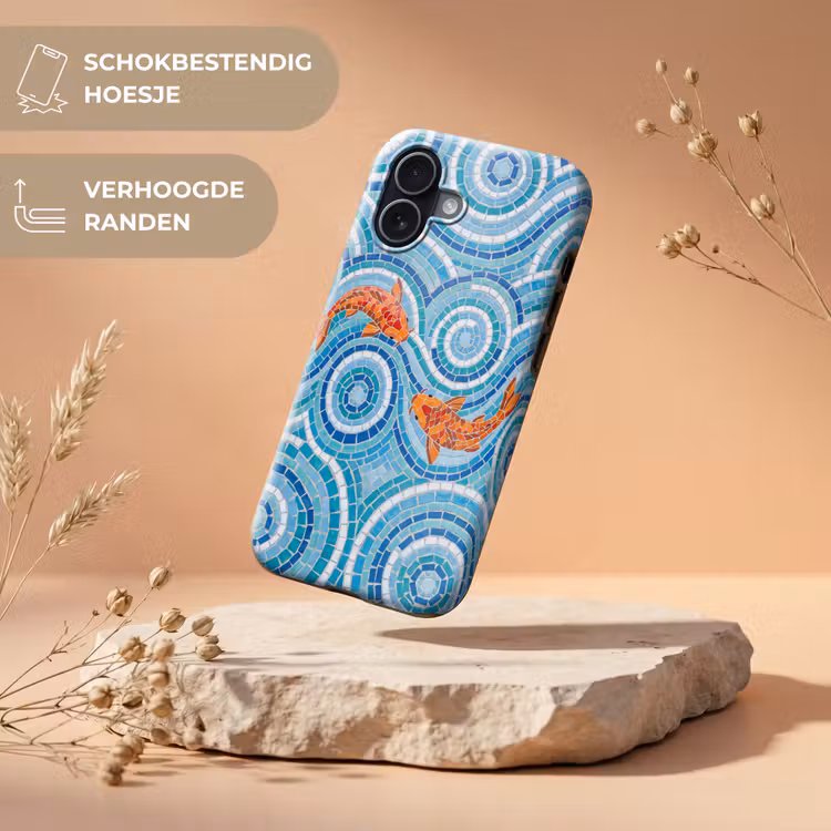 Vis - Mozaïek - Water - Decoratief - Blauw Toughcase MagSafe Apple iPhone 17 klein -USP_RandenV_NL