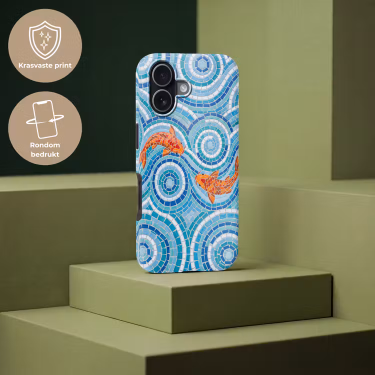 Vis - Mozaïek - Water - Decoratief - Blauw Toughcase MagSafe Apple iPhone 17 klein -USP_PrintM_NL
