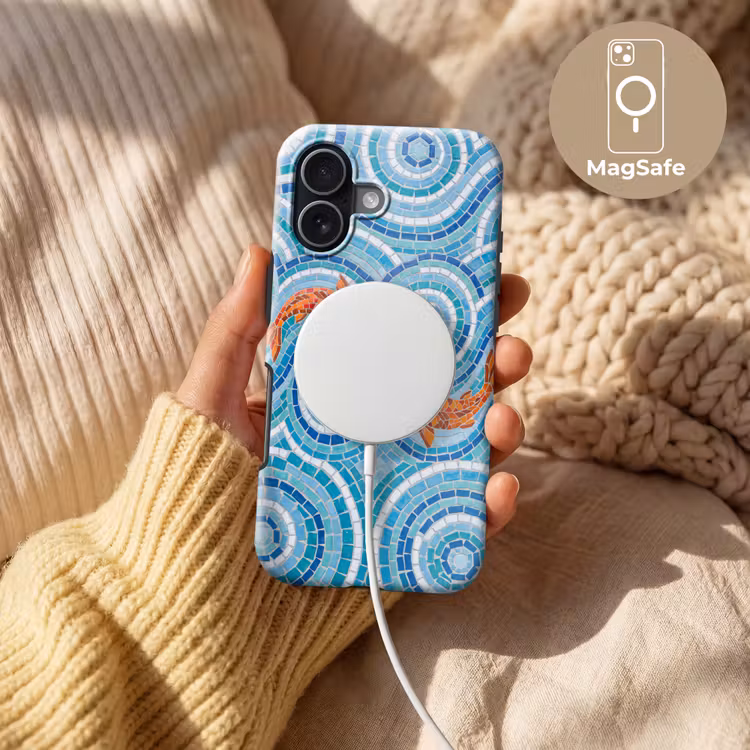 Vis - Mozaïek - Water - Decoratief - Blauw Toughcase MagSafe Apple iPhone 17 klein -USP_MagsafeV