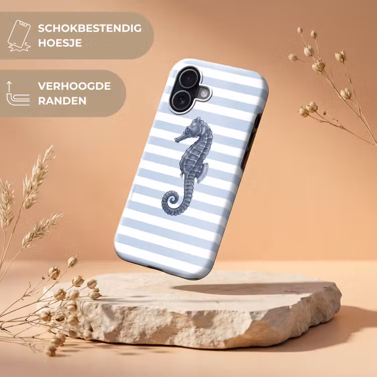 Vis - Oceaan - Illustratie - Blauw - Strepen Toughcase MagSafe Apple iPhone 17 klein -USP_RandenV_NL